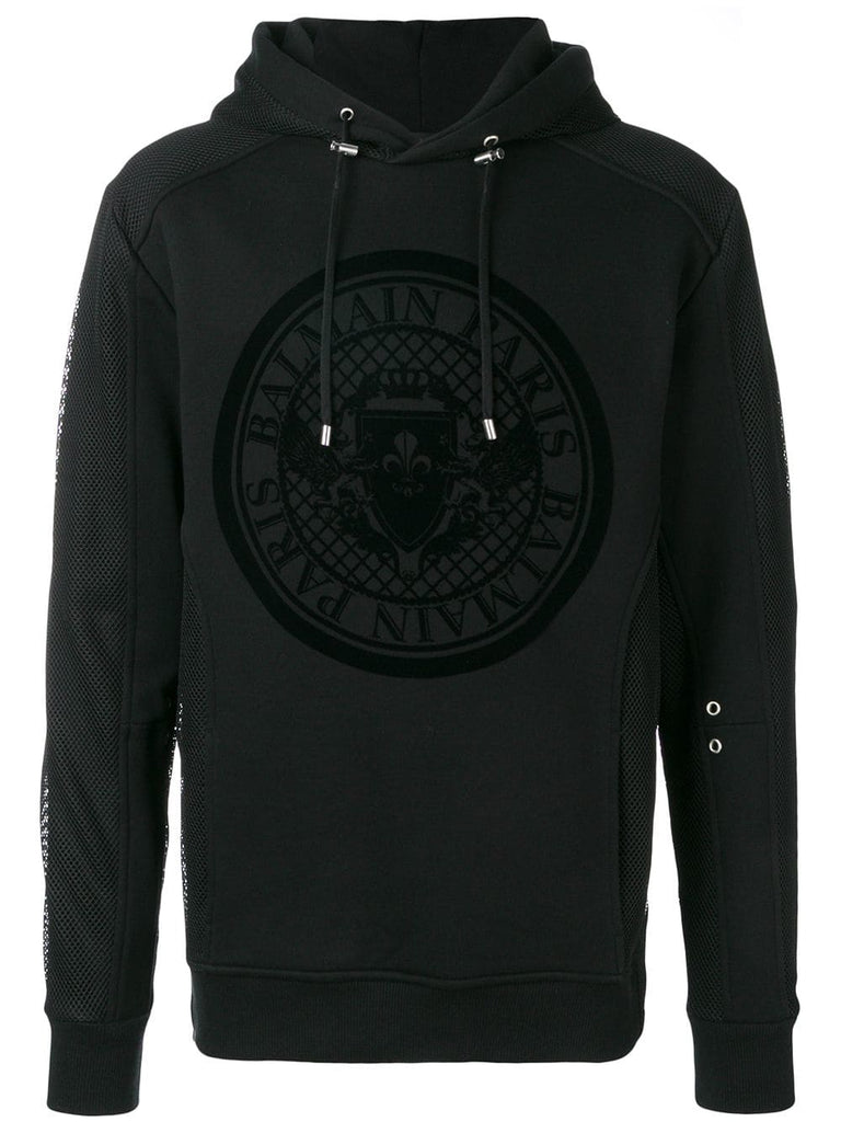 logo crest hoodie