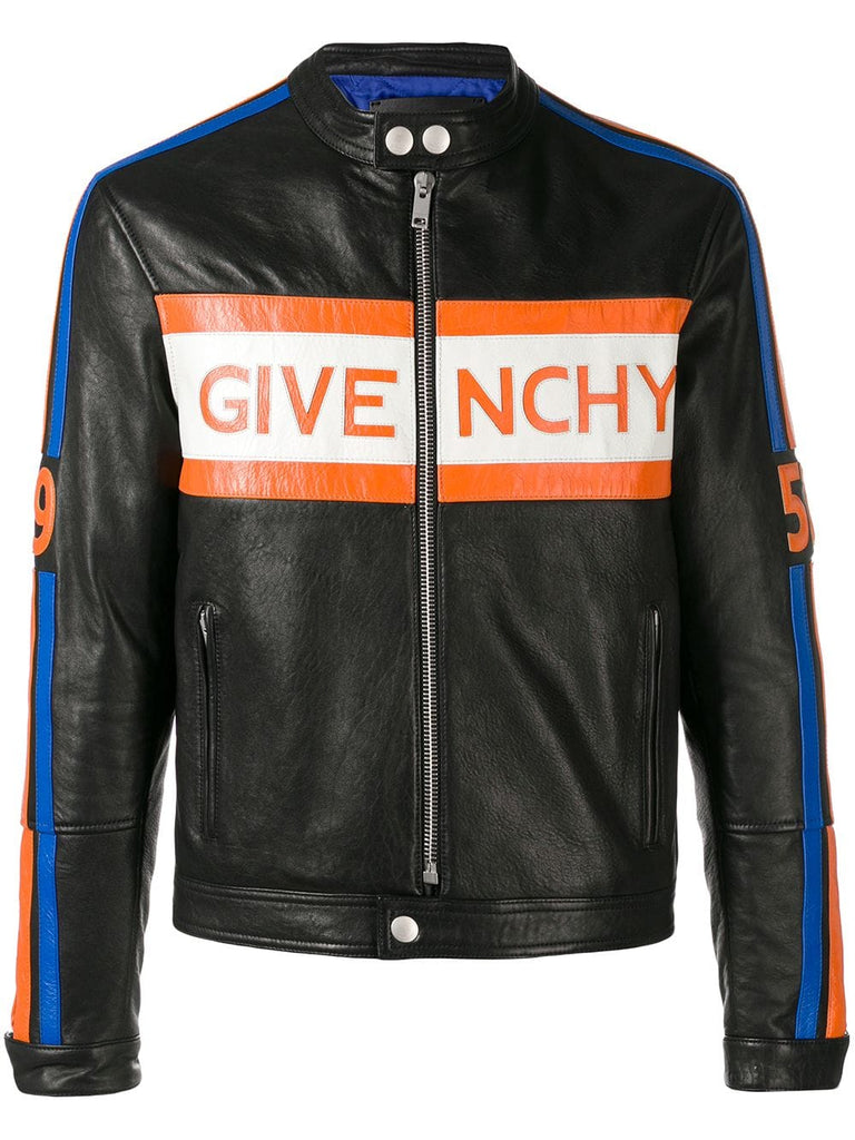 logo biker jacket