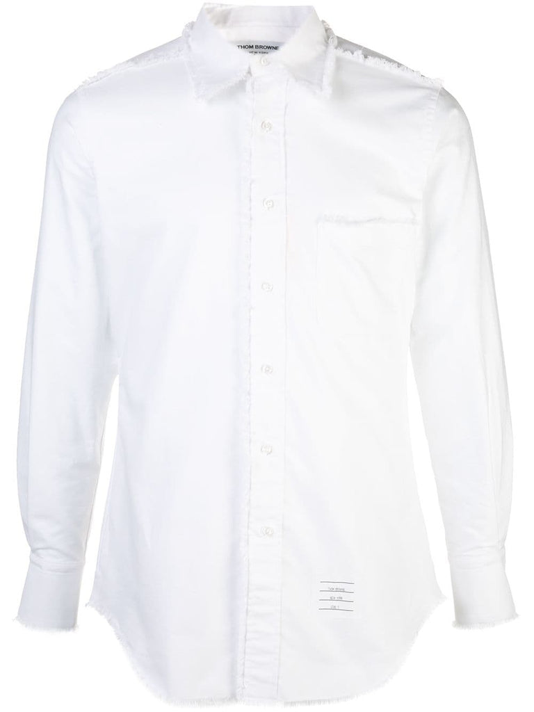 long-sleeve frayed shirt