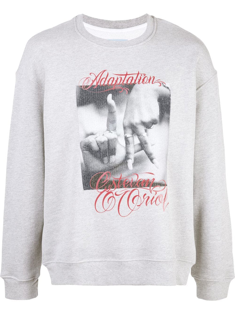 crew neck printed sweatshirt