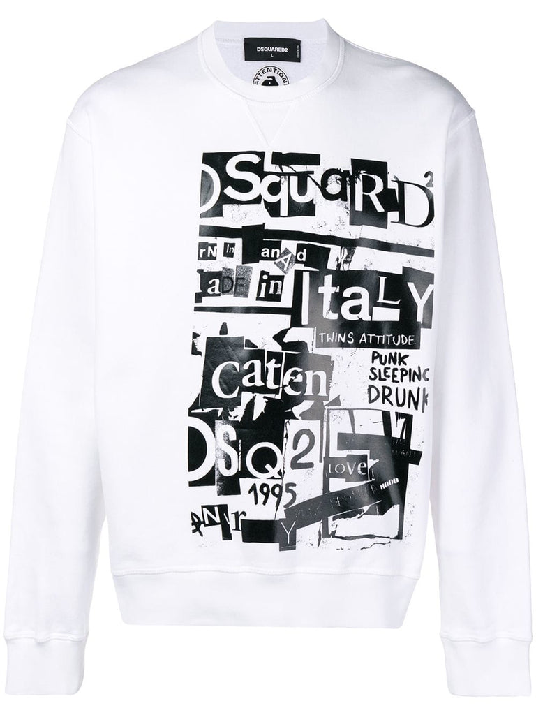 collage print sweatshirt