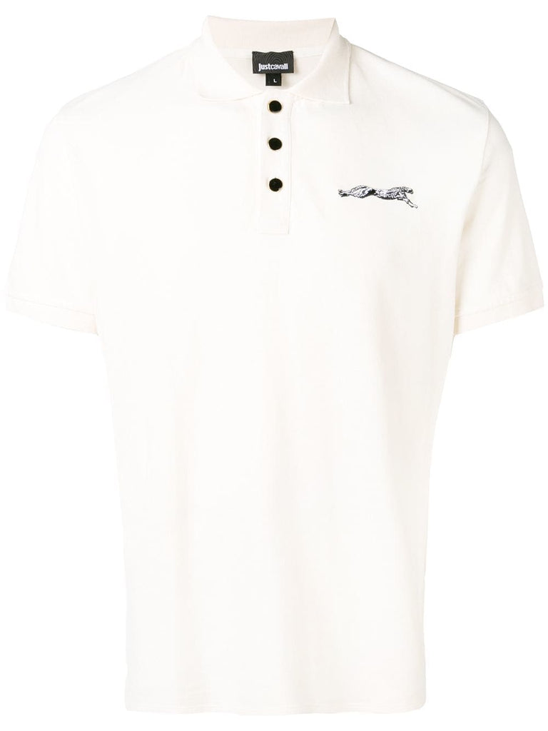 contrast tiger polo shirt