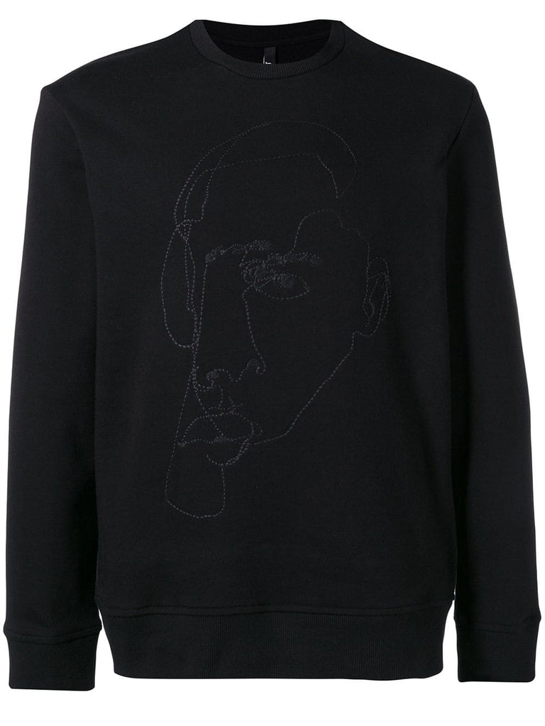 embroidered portrait sweatshirt