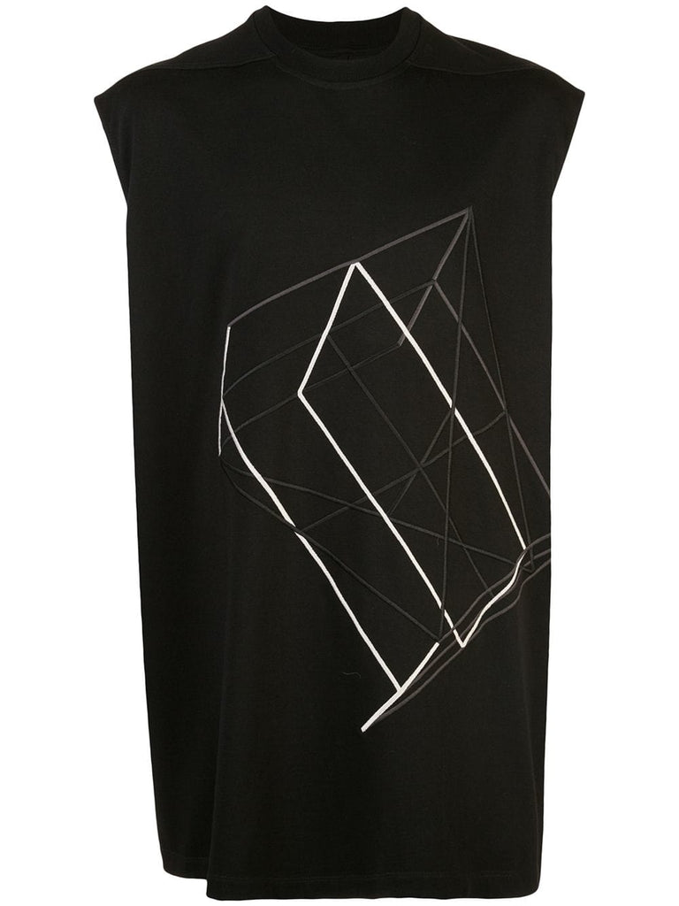 geometric embroidered tank top