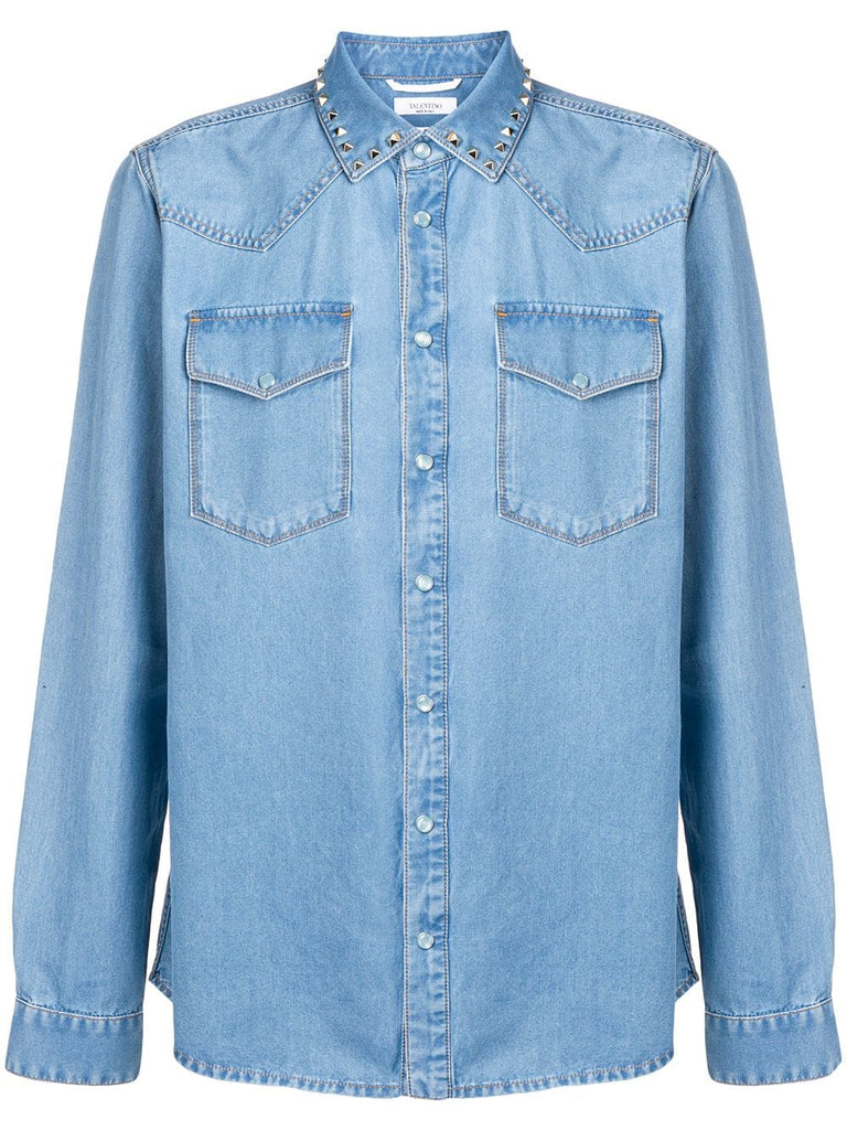 stud detail denim shirt