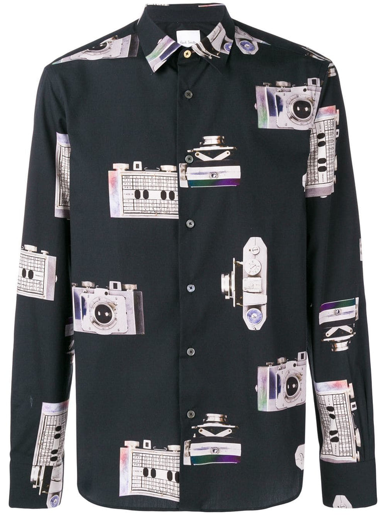 Camera print tailored shirt