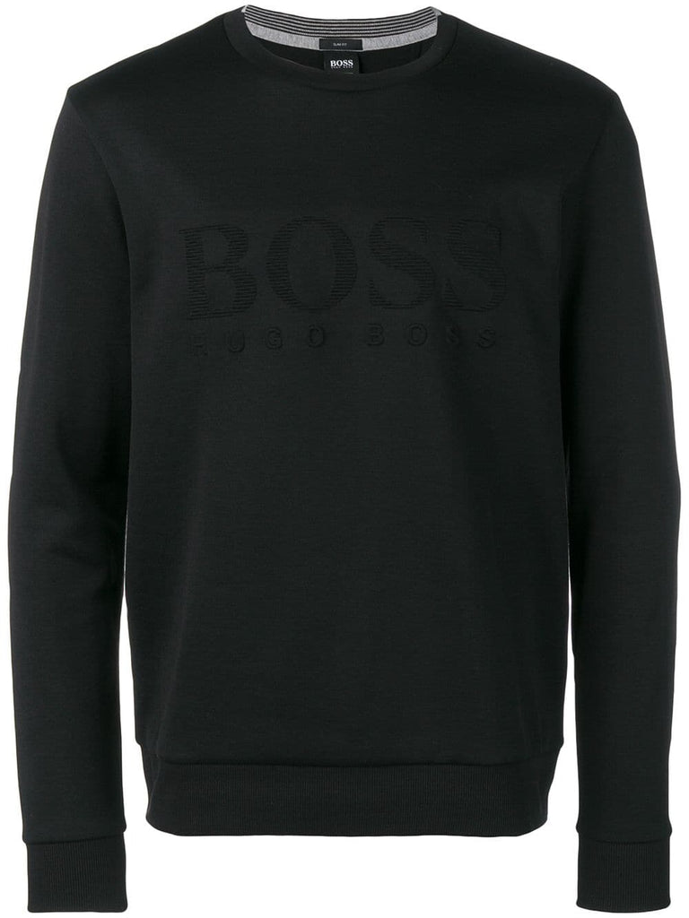 embossed logo sweatshirt