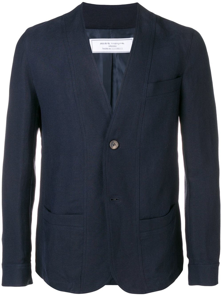 Trip collarless blazer