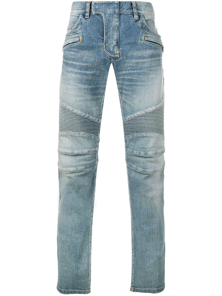 biker slim-fit jeans