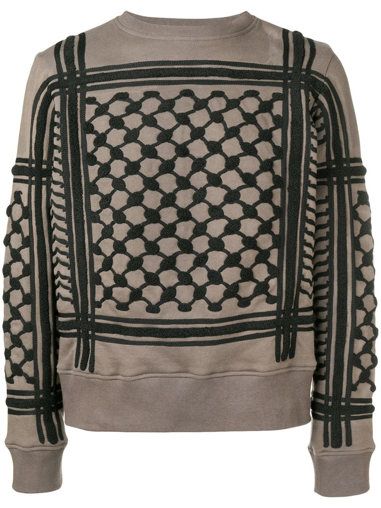 keffiyeh toweling sweatshirt