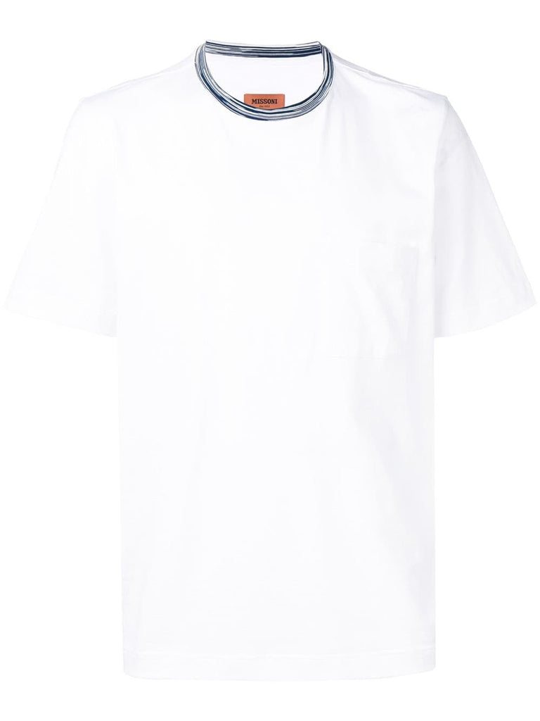 contrast-collar short sleeve T-shirt