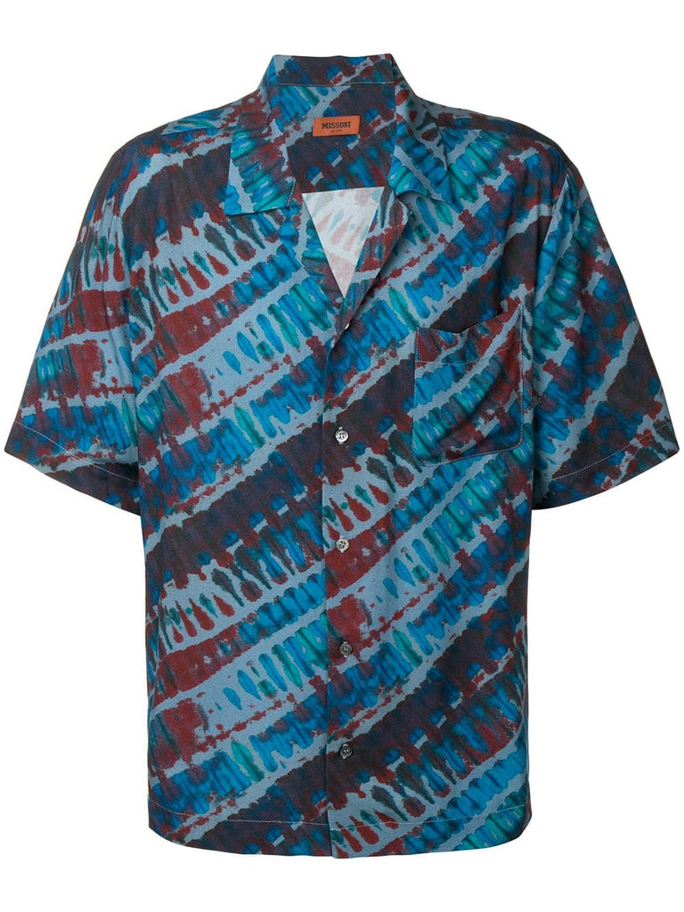 tie-dye print short-sleeve shirt