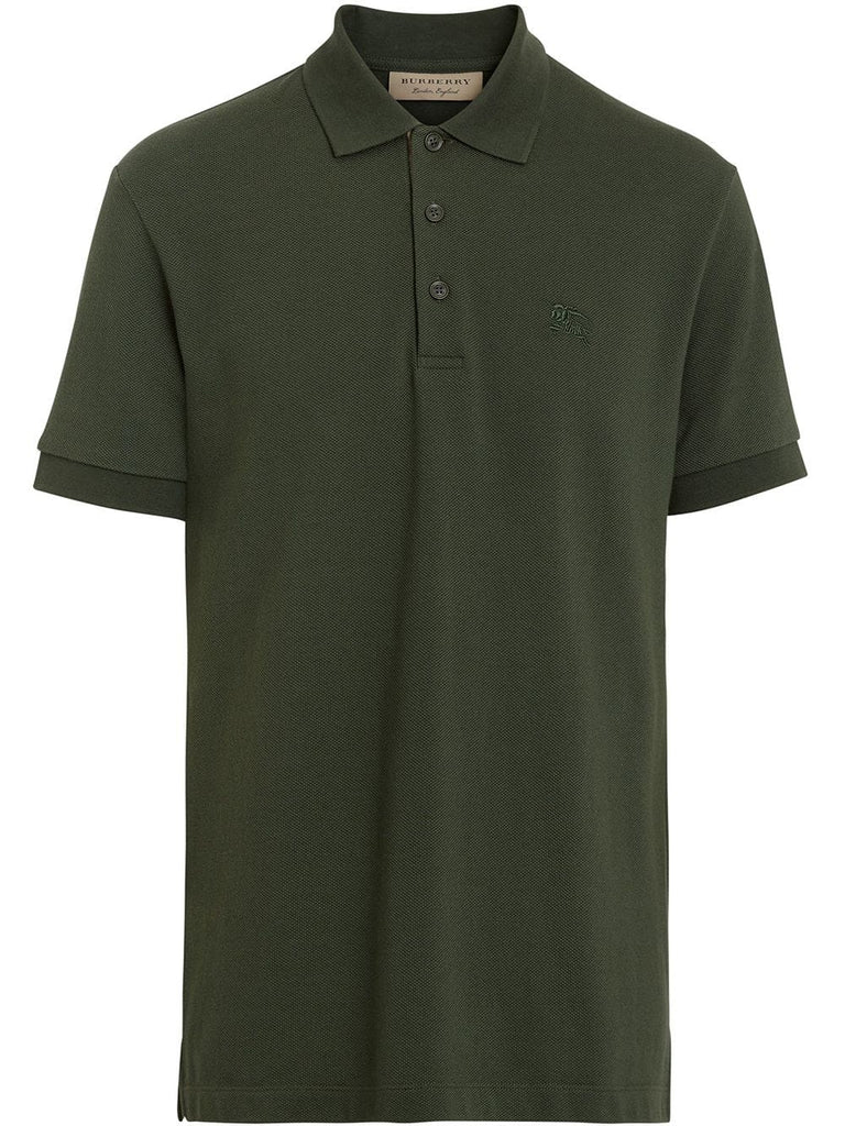 Check Placket Cotton Polo Shirt