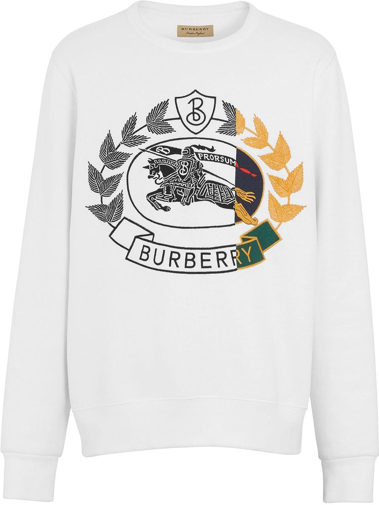 crest embroidered sweatshirt