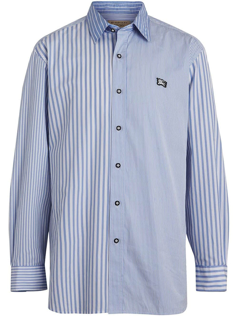 contrast stripe poplin shirt