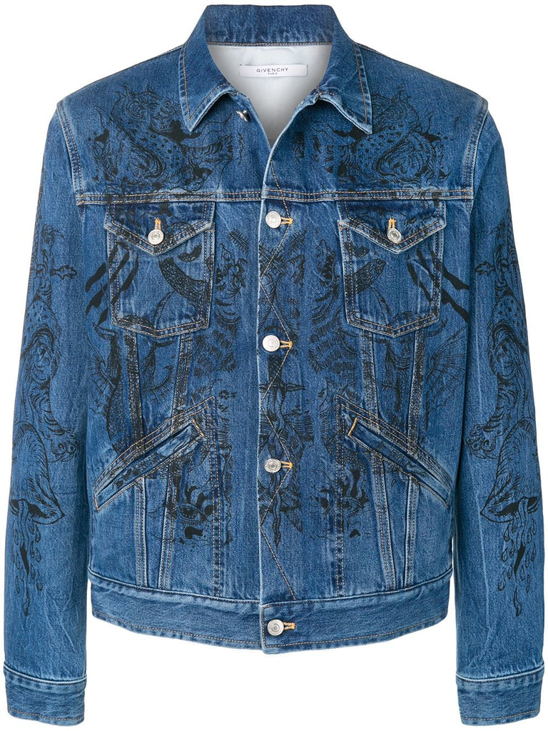 printed denim jacket