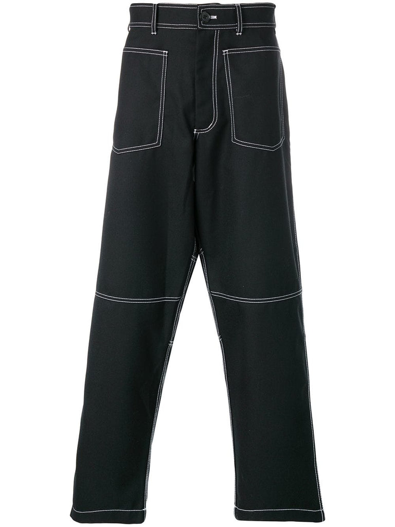 contrast-stitch trousers