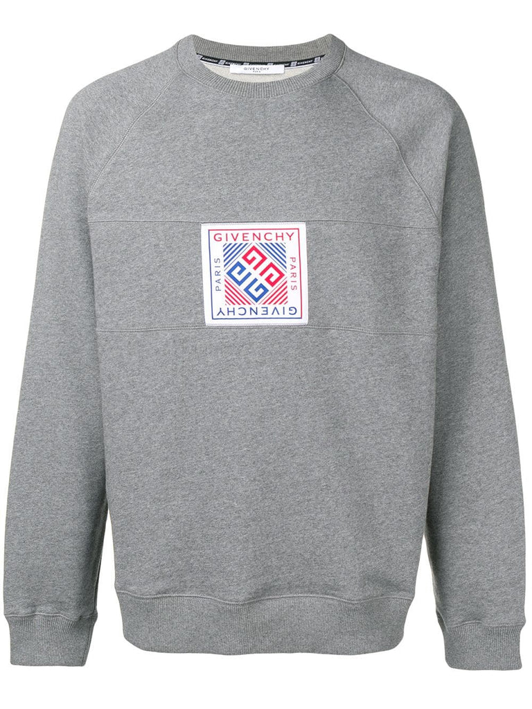 woven patch sweatshirt