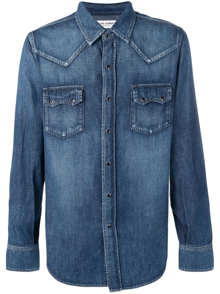 faded denim shirt