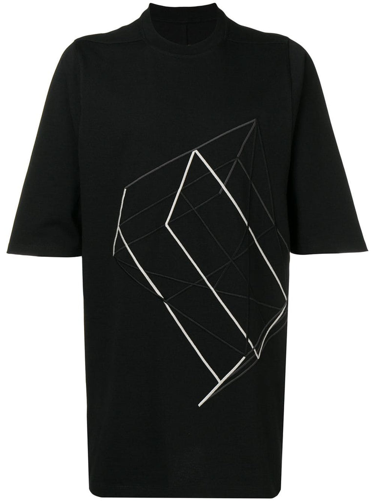 geometric embroidered T-shirt