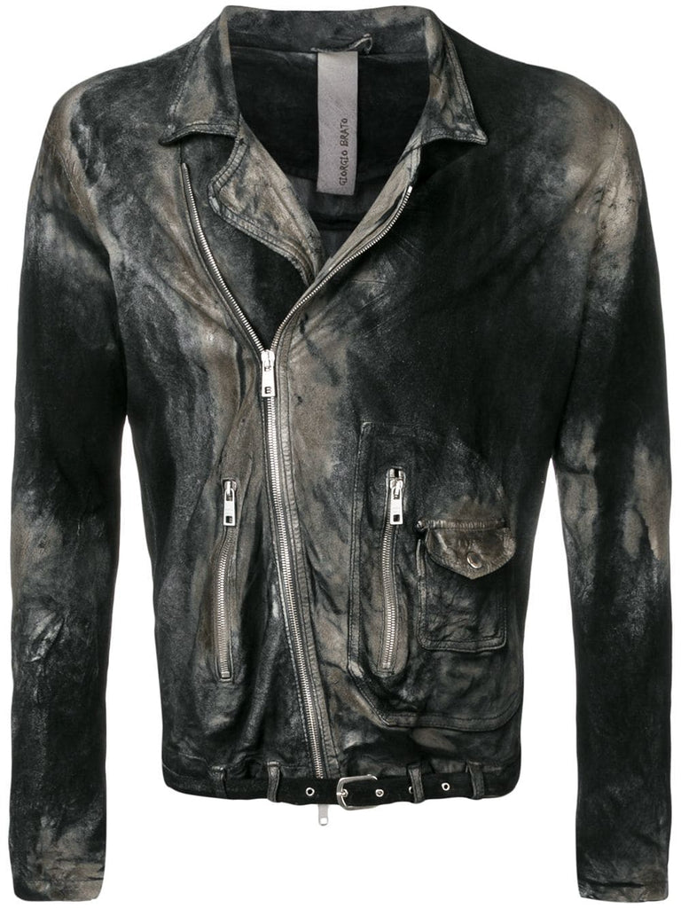 distressed biker jacket