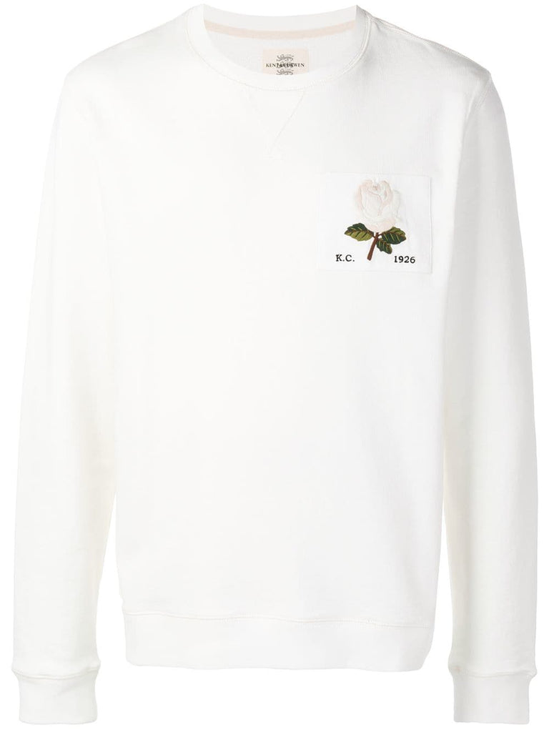 embroidered rose sweatshirt