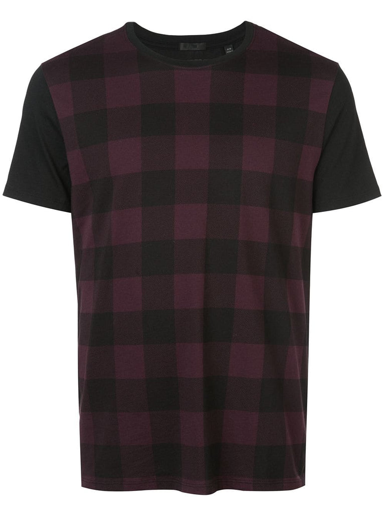 checked print T-shirt