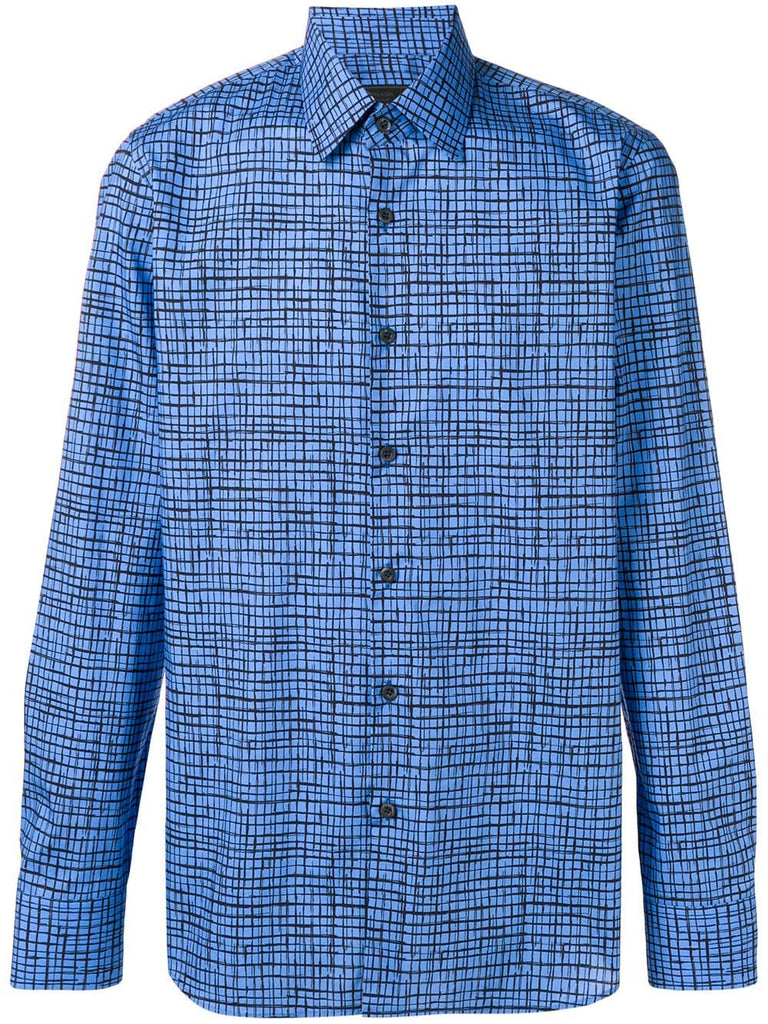 check print poplin shirt