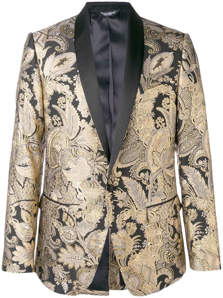 jacquard button blazer