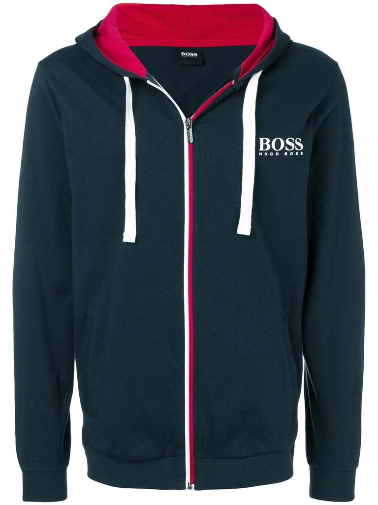 logo zipped hoodie