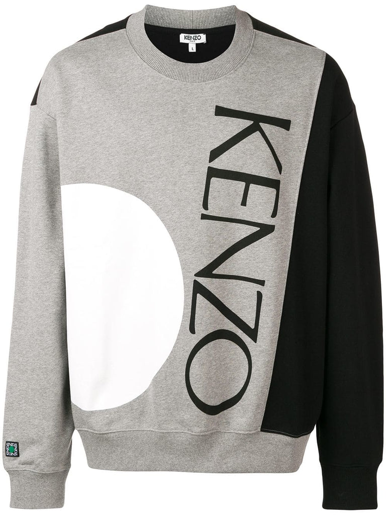 logo print panelled sweatshirt