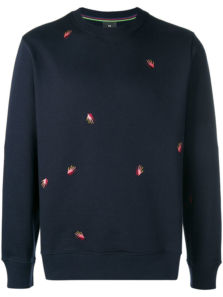 embroidered long-sleeve sweatshirt