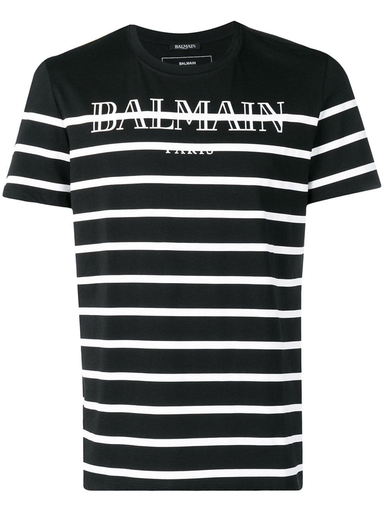 striped logo print T-shirt