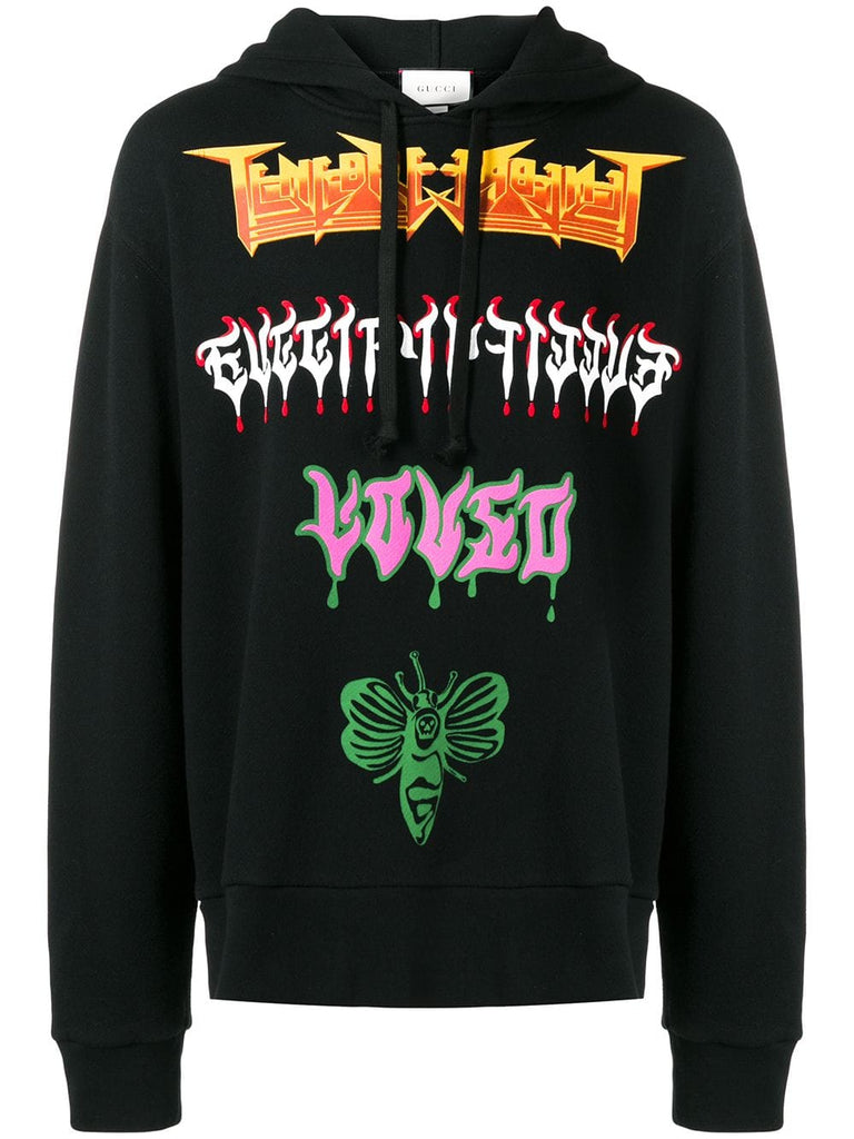 title print hoodie