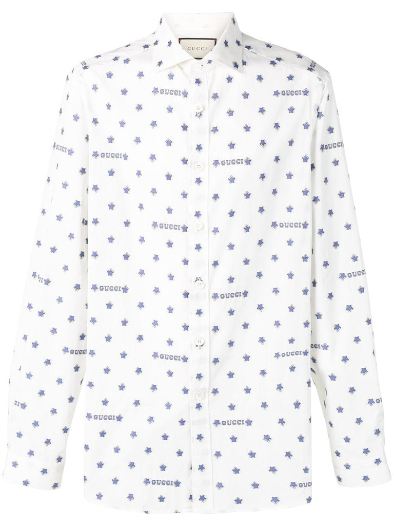 logo star print shirt