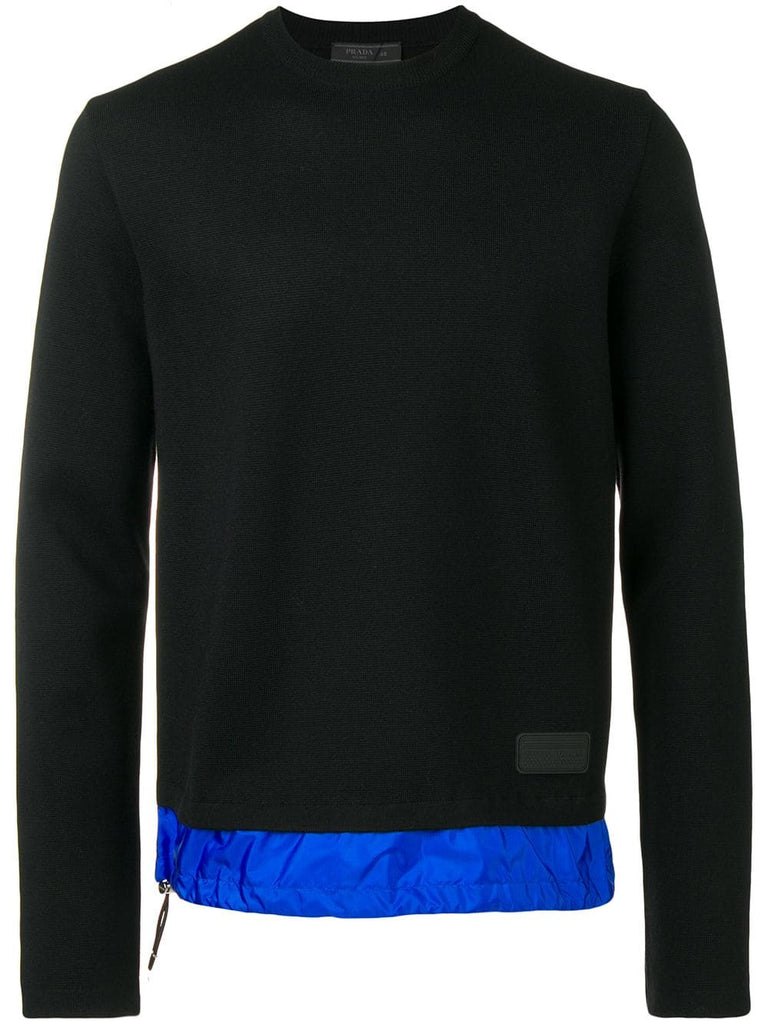 contrasting hem knitted sweatshirt