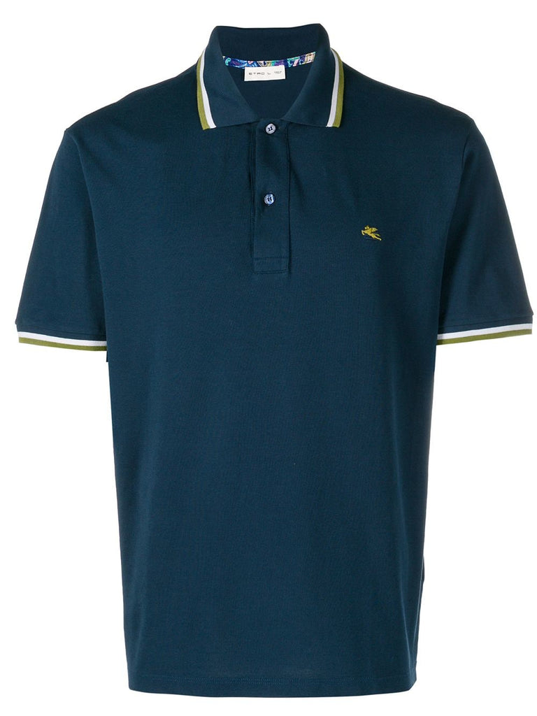 striped trim polo shirt