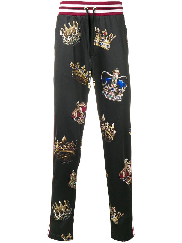 crown print track pants