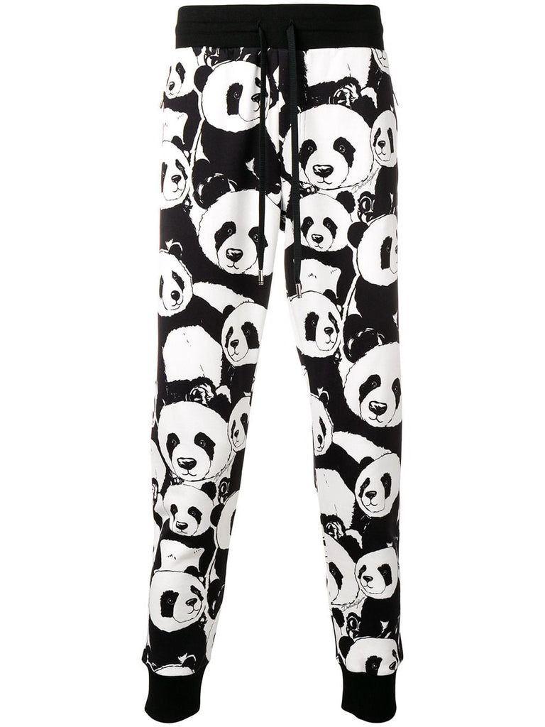 panda print track pants