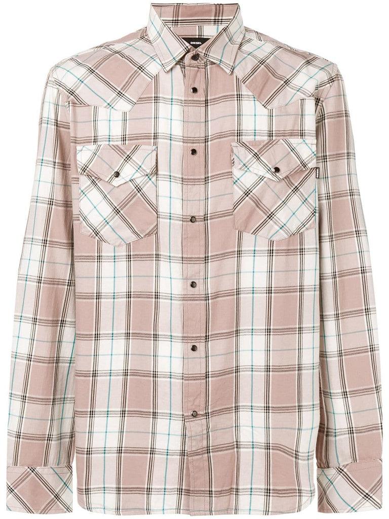 plaid long-sleeve shirt