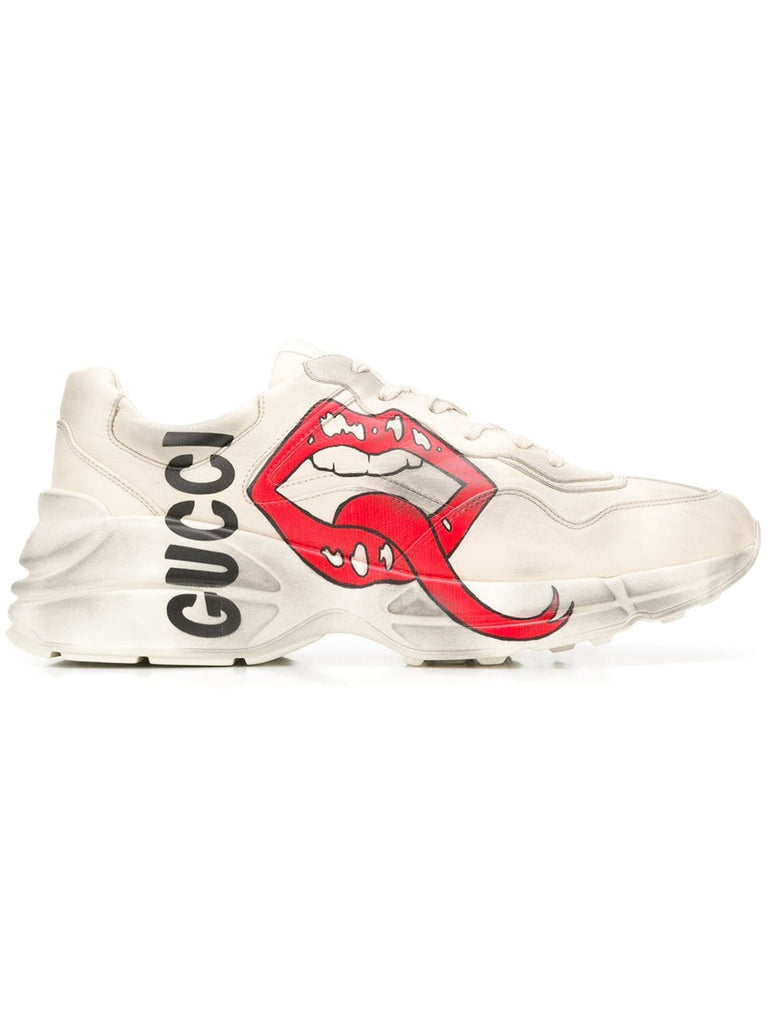 Rhyton sneaker with mouth print