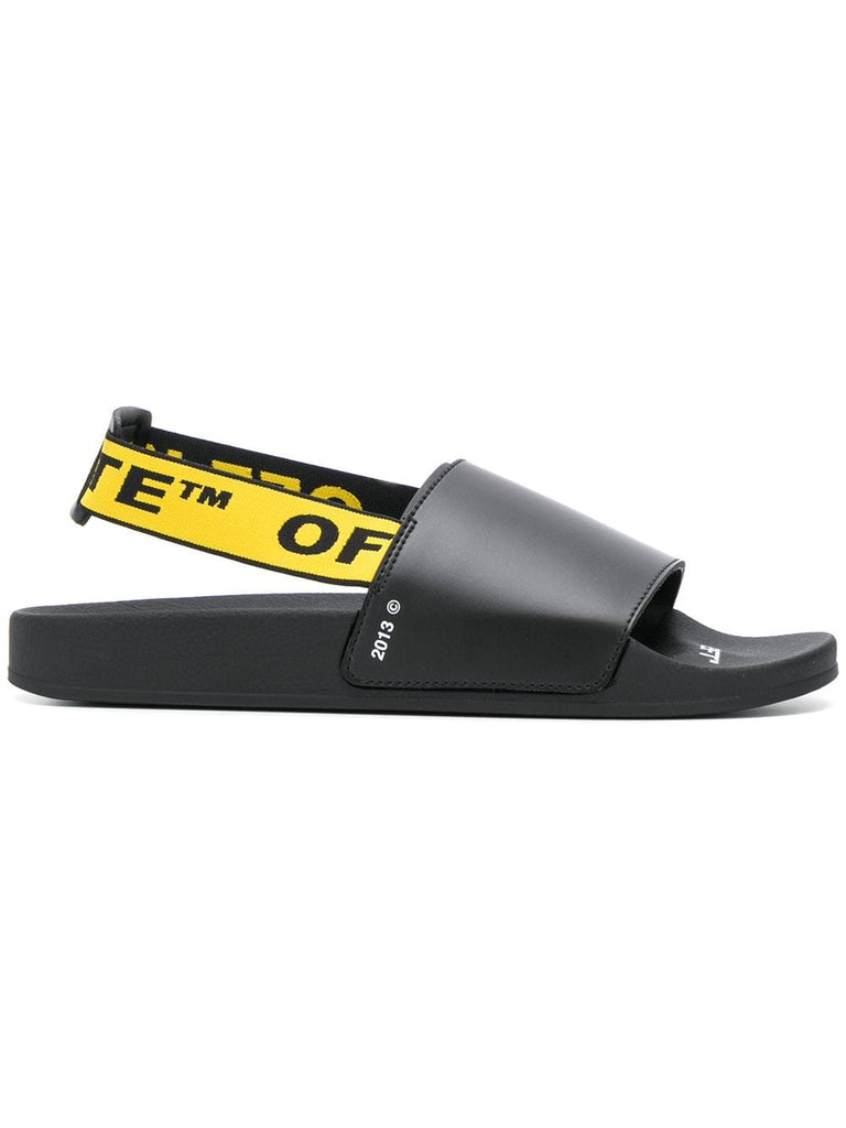 industrial logo strap sandals