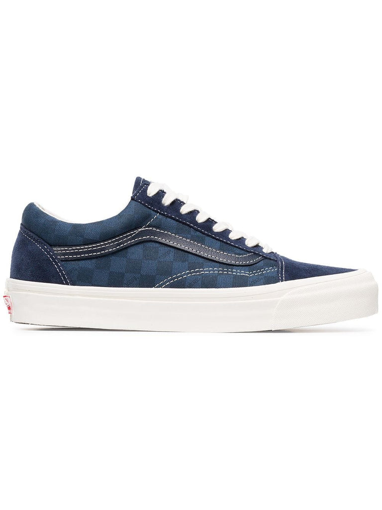 blue OG Old Skool suede check cotton sneakers