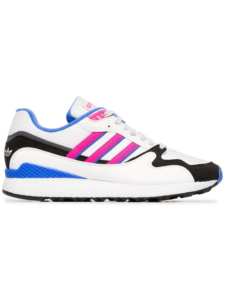 white, pink and blue ultra tech sneakers