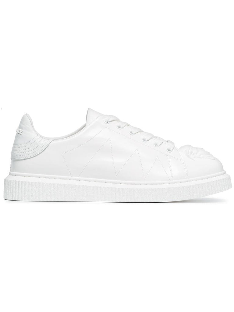 white Medusa leather sneakers