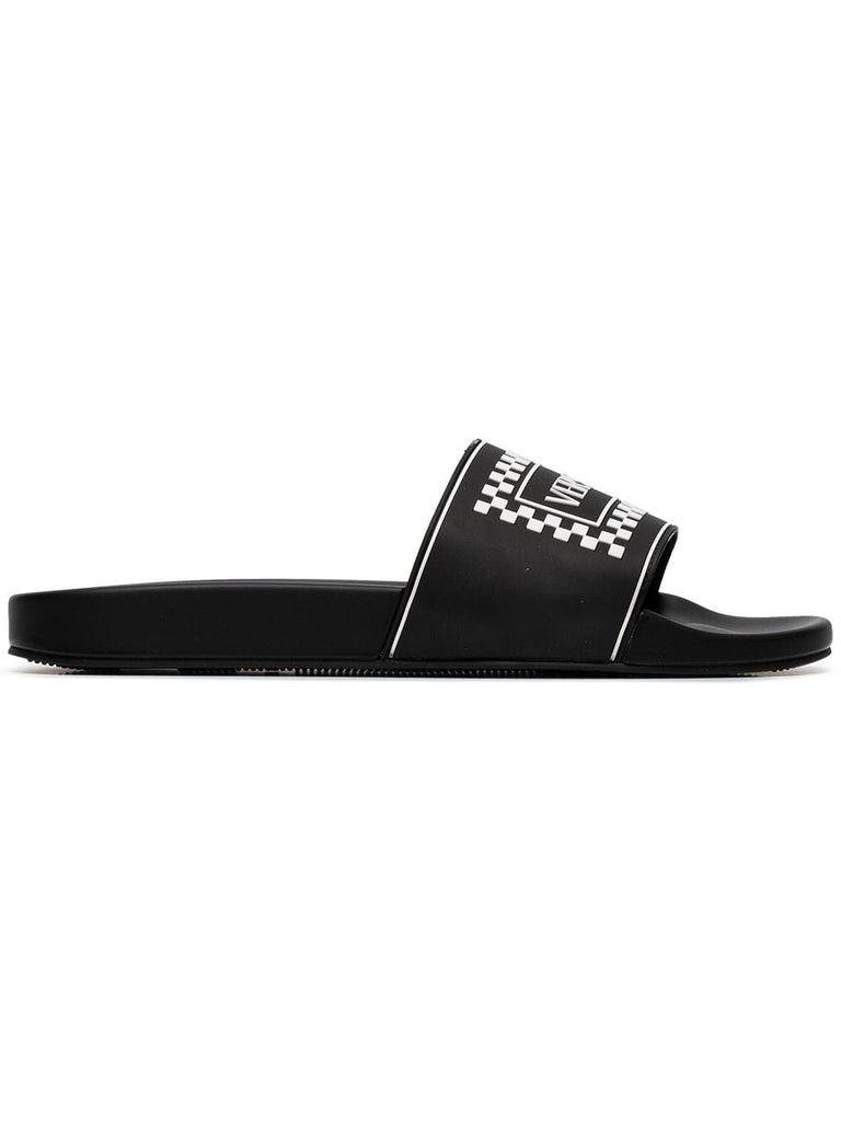 Black Logo Slide Sandals