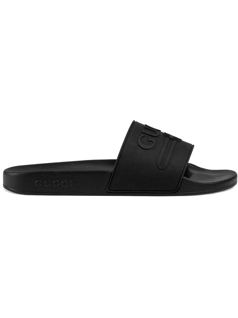 Gucci logo rubber slide sandal