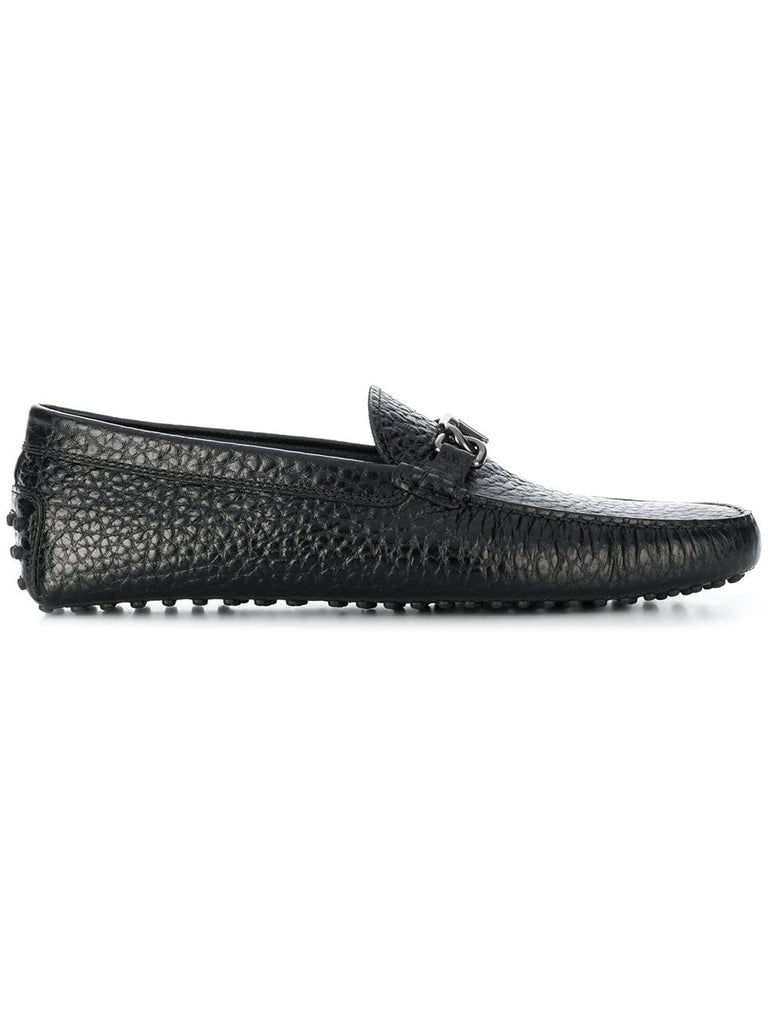 Grommino textured driving loafers