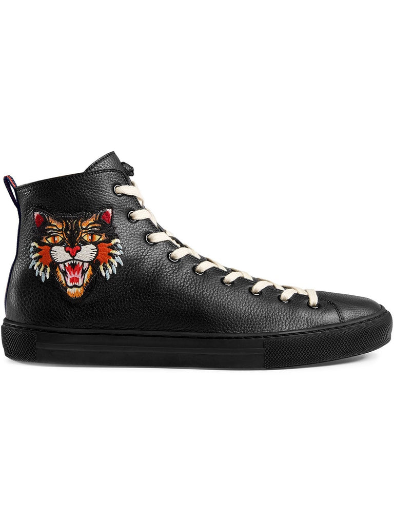 Leather high-top with appliqués