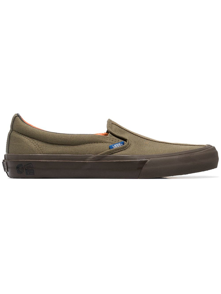 green Vault cotton slip on sneakers